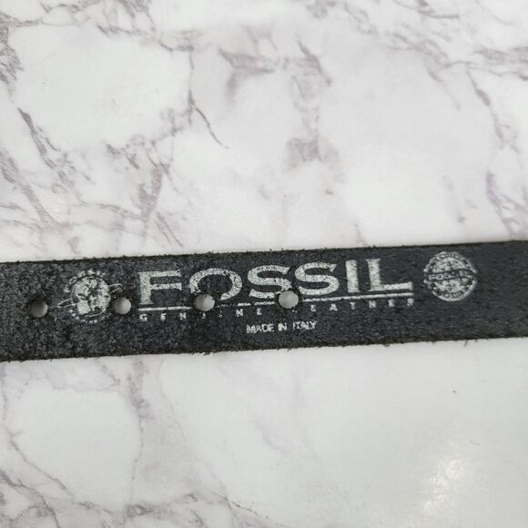 Fossil Vintage Italian Black Leather  and Silver Concho Coin Chain Women's Belt - Picture 7 of 14